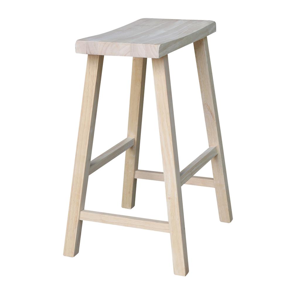 Saddle Seat Stool - 24"Seat Height, Unfinished. Picture 4