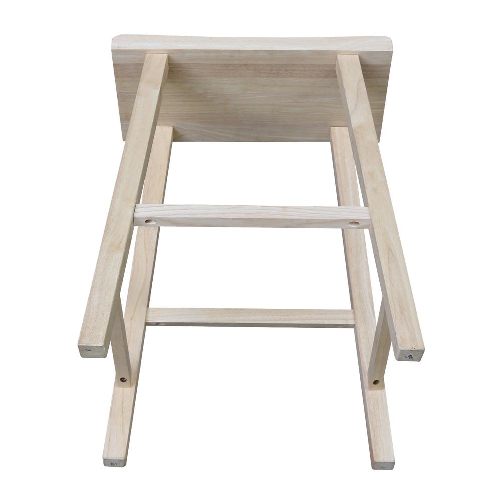 Saddle Seat Stool - 24"Seat Height, Unfinished. Picture 5