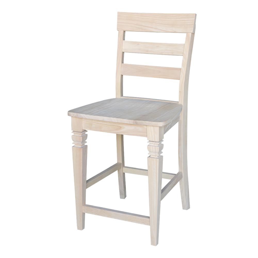 Java Counter height Stool - 24" Seat Height, Unfinished. Picture 1