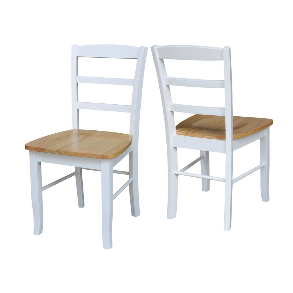Set of Two Madrid Ladderback Chairs, White / Natural. Picture 7