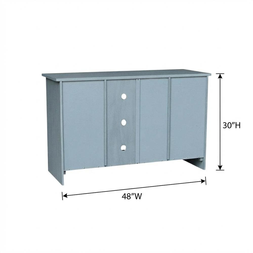 Ocean Blue Hardwood Entertainment Stand with 2 Doors. Picture 7