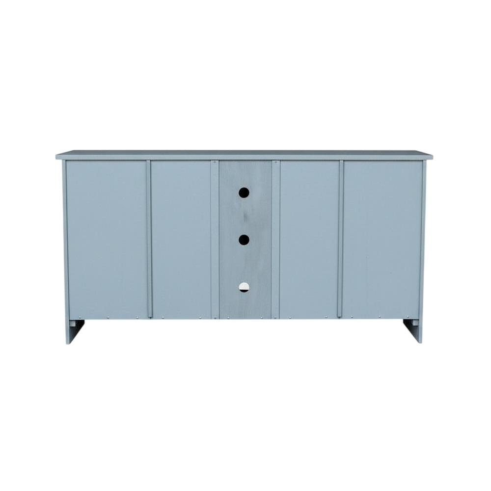 Ocean Blue Hardwood Entertainment Stand with 2 Doors. Picture 4