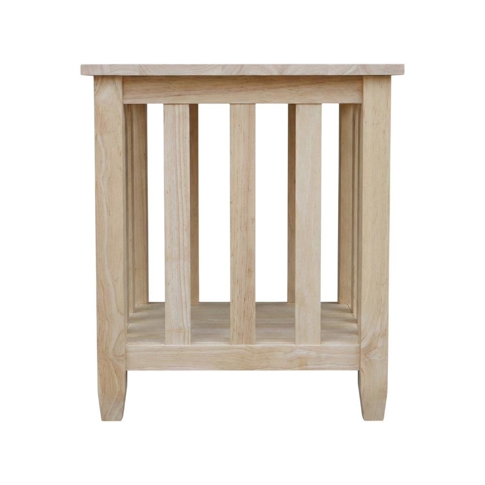 Unfinished Tall End Table with Stylish Contemporary Design. Picture 4
