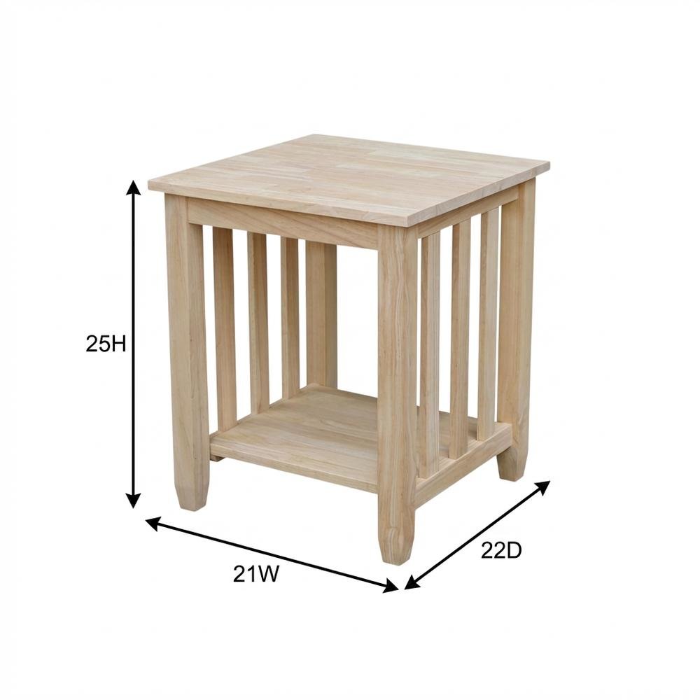 Unfinished Tall End Table with Stylish Contemporary Design. Picture 7