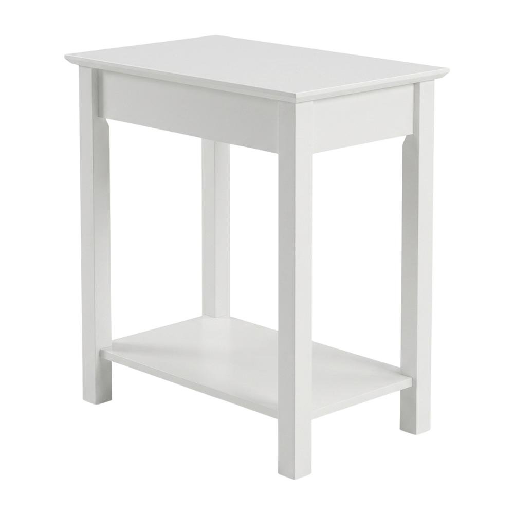 White Narrow End Table for Lounge and Living Spaces. Picture 1