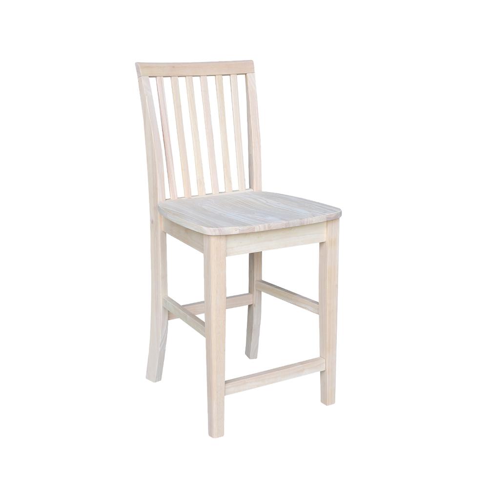 Mission Counter height Stool - 24" Seat Height , Unfinished. Picture 10
