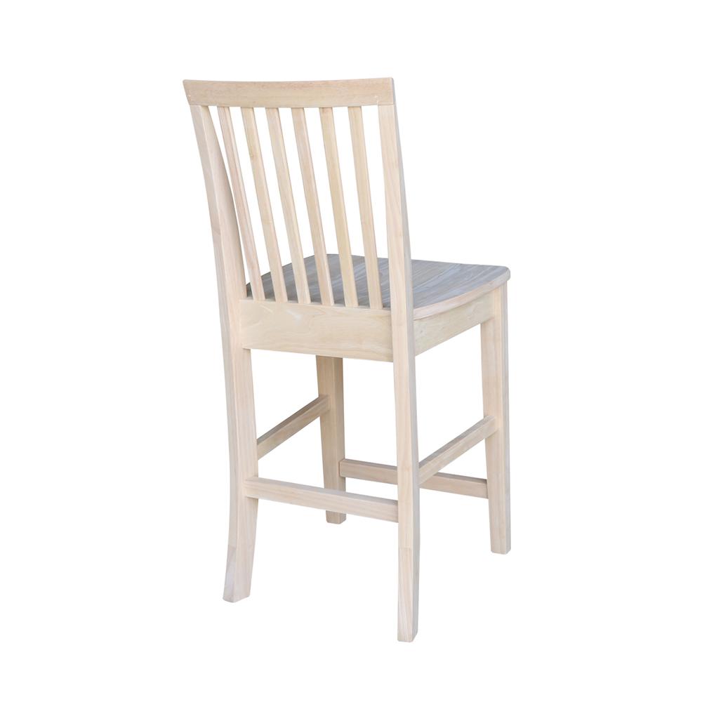 Mission Counter height Stool - 24" Seat Height , Unfinished. Picture 1