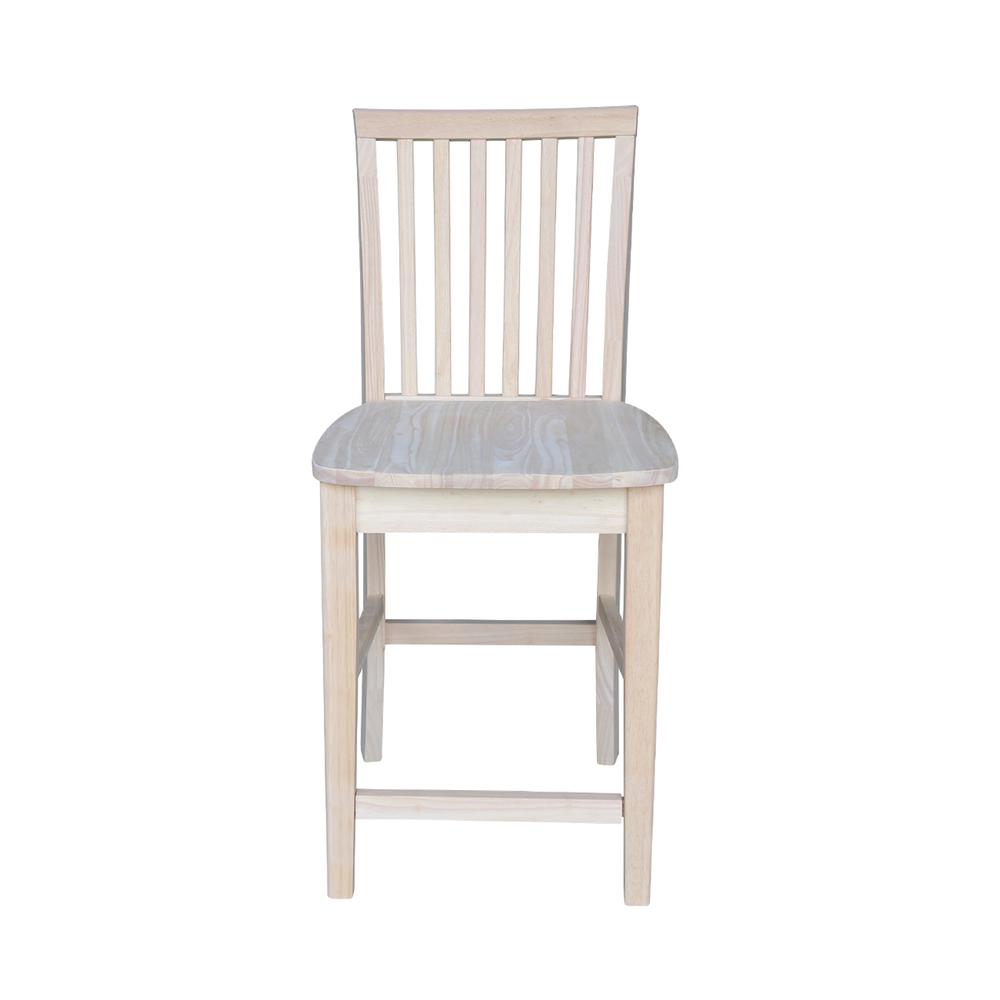 Mission Counter height Stool - 24" Seat Height , Unfinished. Picture 4