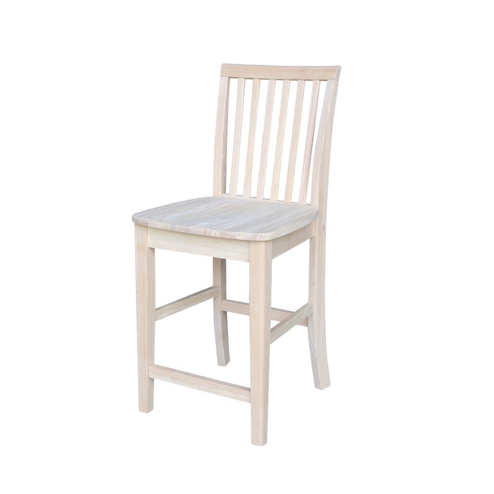 Mission Counter height Stool - 24" Seat Height , Unfinished. Picture 3
