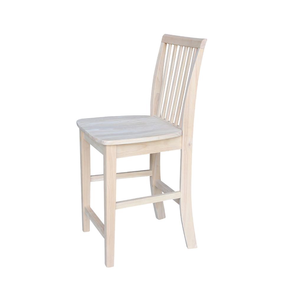 Mission Counter height Stool - 24" Seat Height , Unfinished. Picture 6