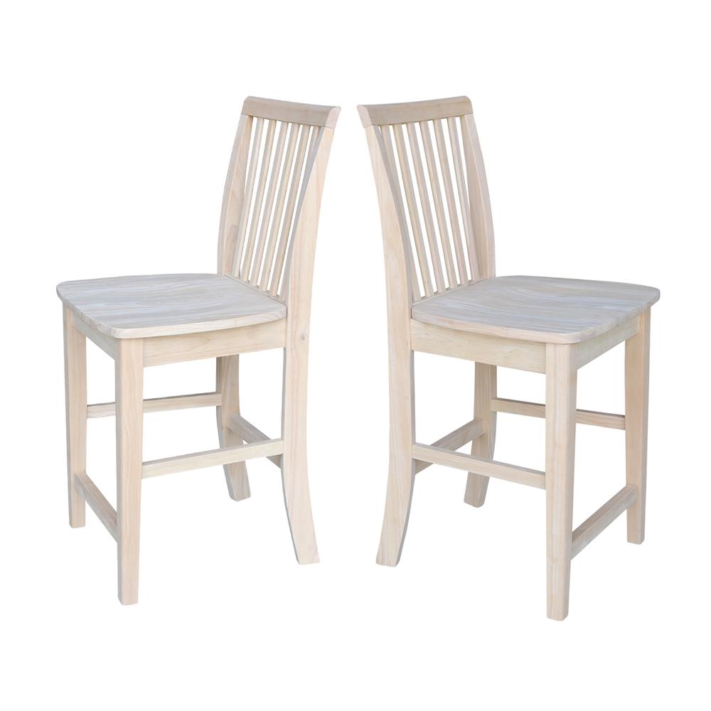 Mission Counter height Stool - 24" Seat Height , Unfinished. Picture 5