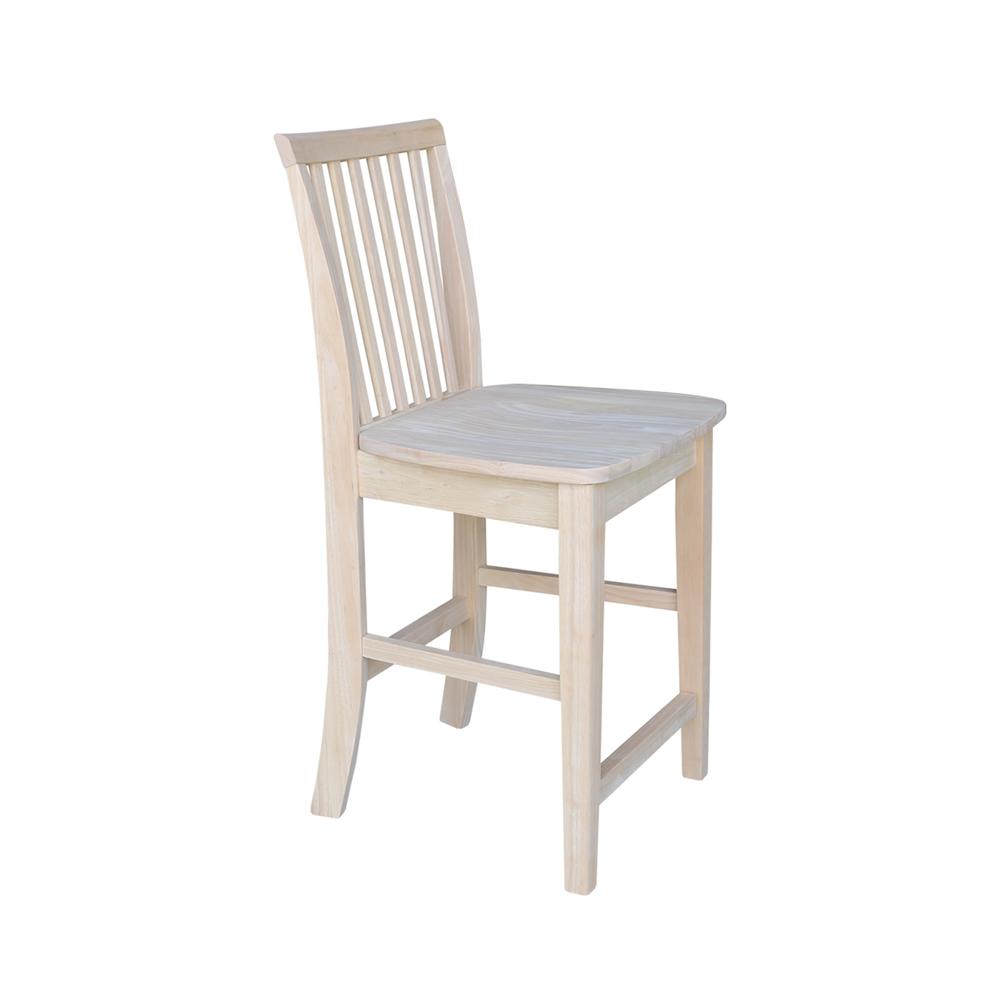 Mission Counter height Stool - 24" Seat Height , Unfinished. Picture 7