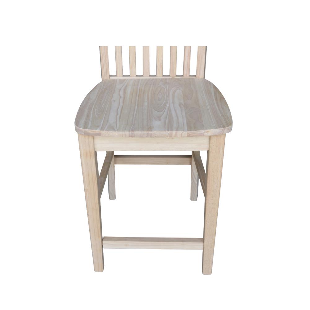Mission Counter height Stool - 24" Seat Height , Unfinished. Picture 9