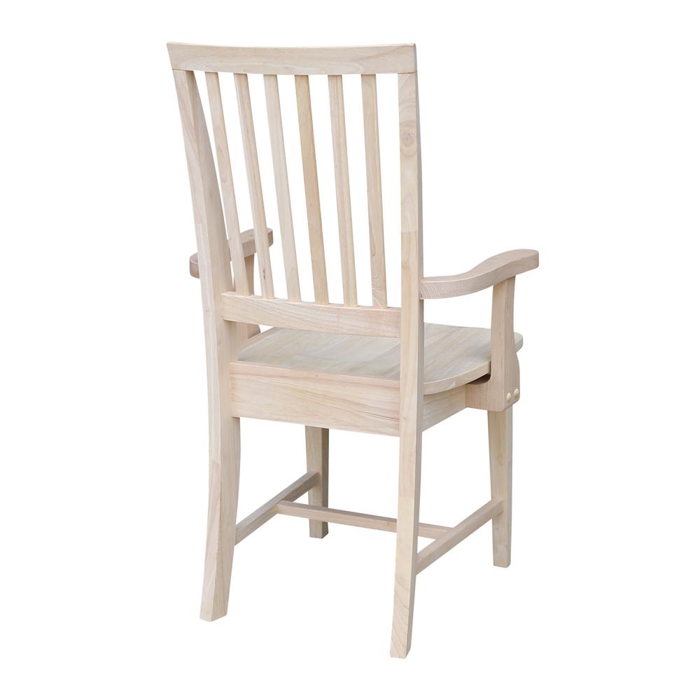 Mission Side Chair With Arms, Unfinished. Picture 1