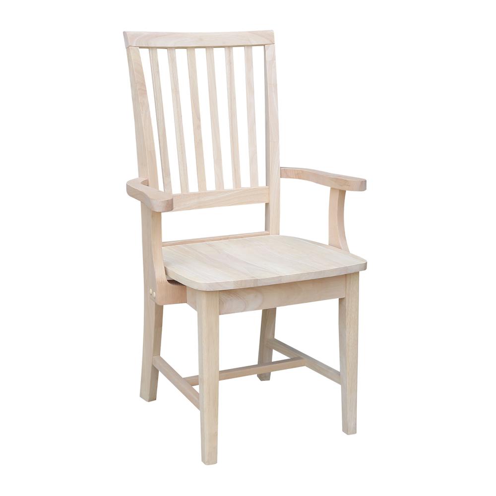 Mission Side Chair With Arms, Unfinished. Picture 3