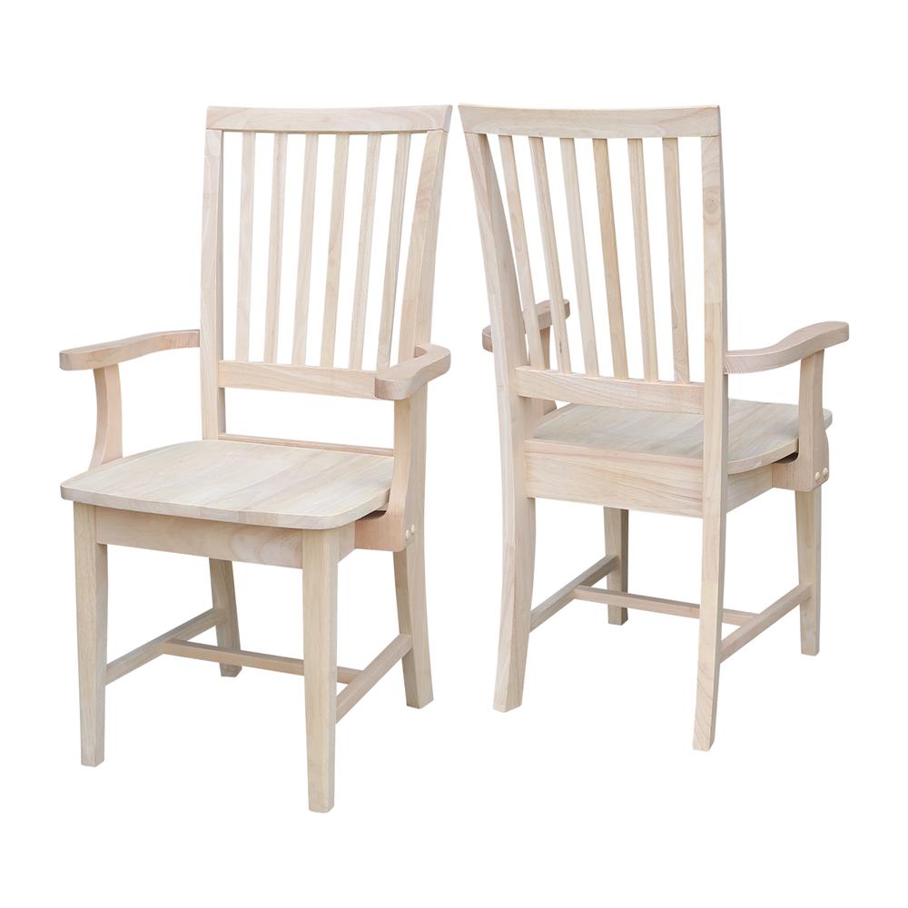 Mission Side Chair With Arms, Unfinished. Picture 4