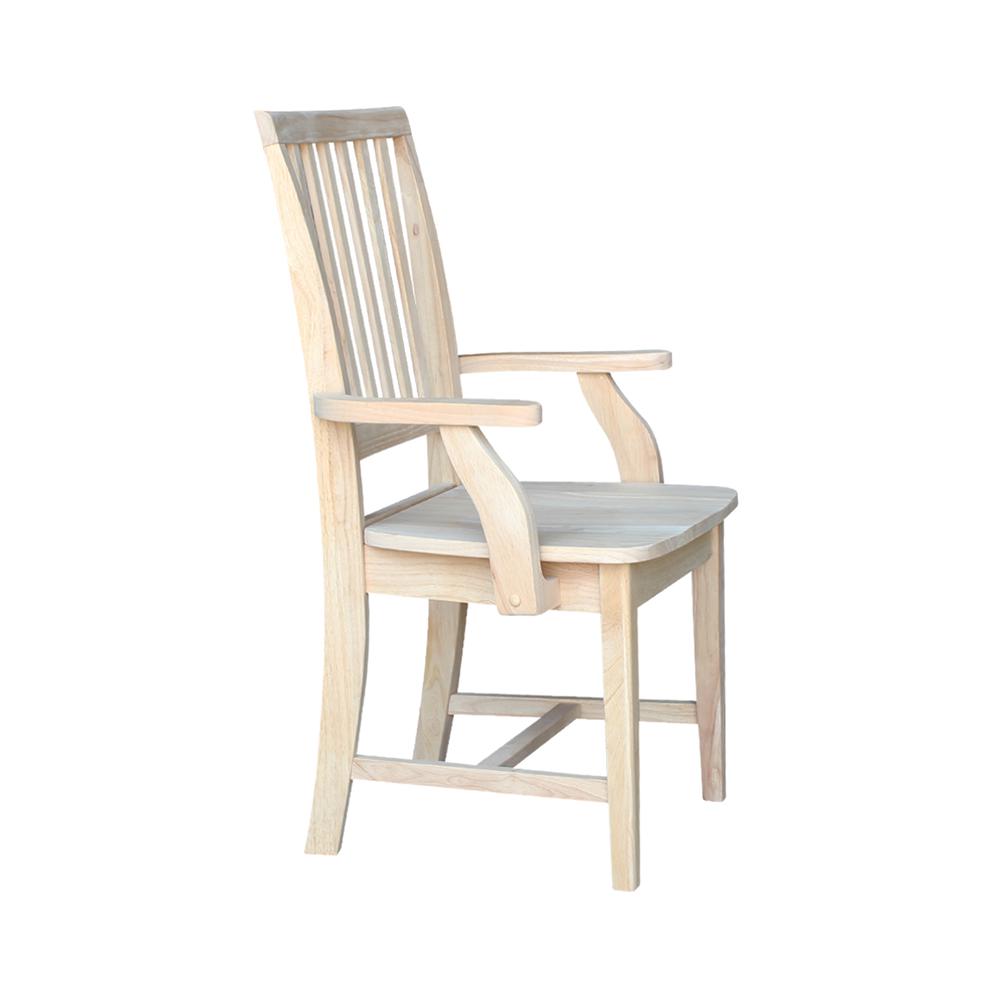 Mission Side Chair With Arms, Unfinished. Picture 7