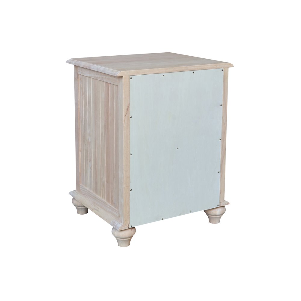Solid Wood 3-Drawer Nightstand, Unfinished Ready to Finish Bedside Table. Picture 5
