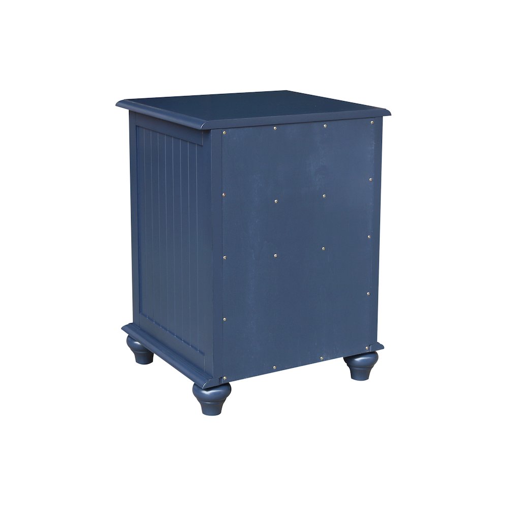 3-Drawer Nightstand, Modern Denim Blue Bedside Table with Tiered Storage. Picture 7
