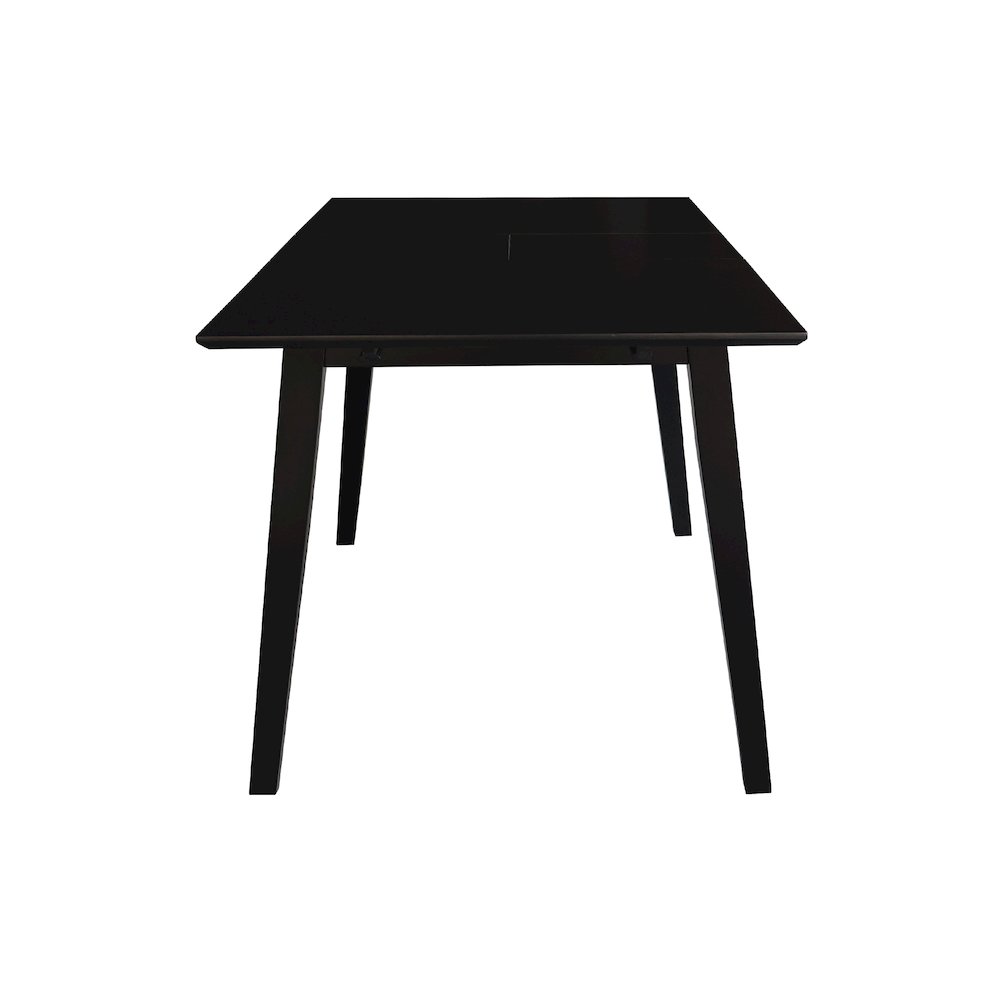 60" Butterfly Extension Dining Table, Black Contemporary Kitchen Table. Picture 8