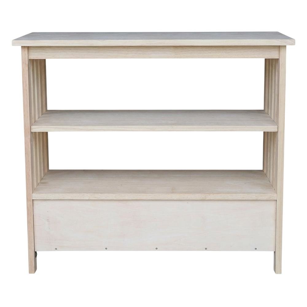 Unfinished Mission TV Stand in Natural Finish for Modern Living Room. Picture 3