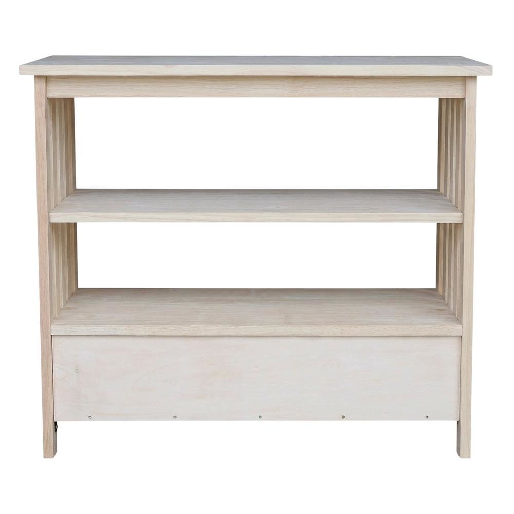 Unfinished Mission TV Stand in Natural Finish for Modern Living Room. Picture 2