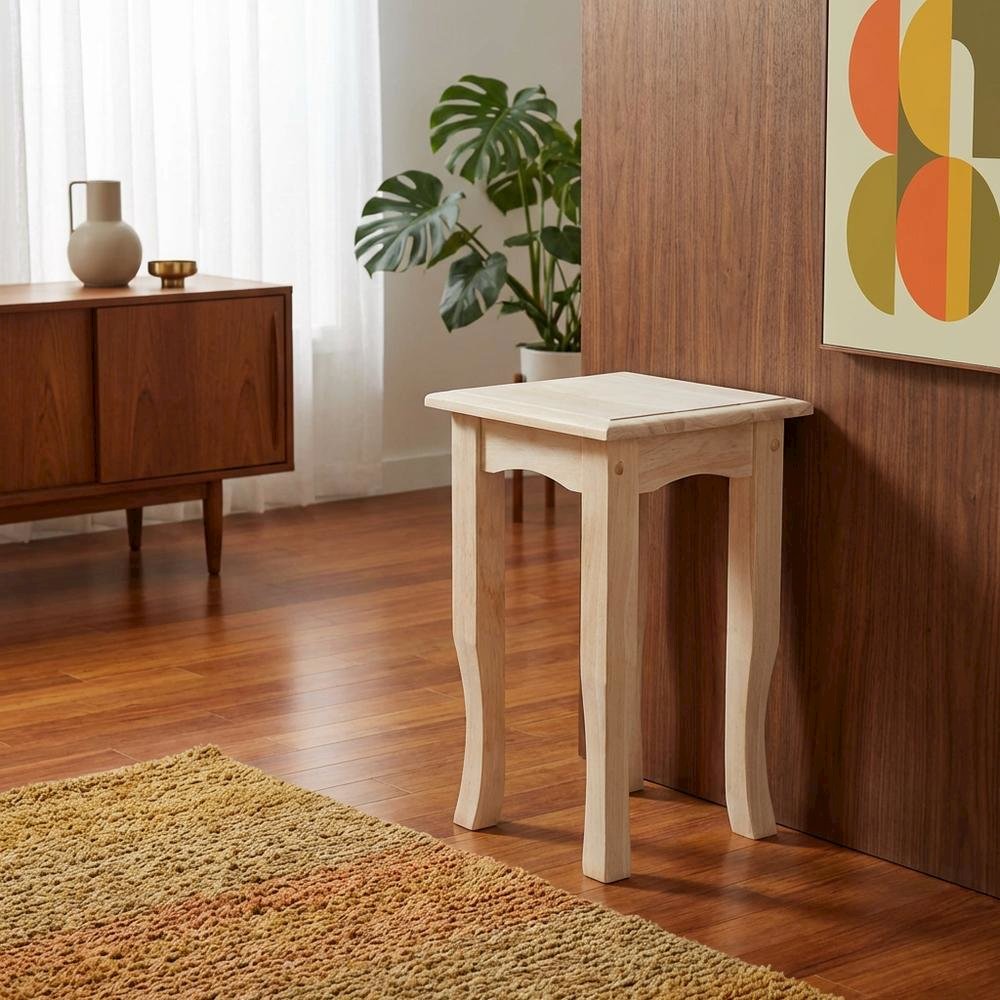 Unfinished 21-Inch High Tea Table with Classic Style and Versatile Design. Picture 3