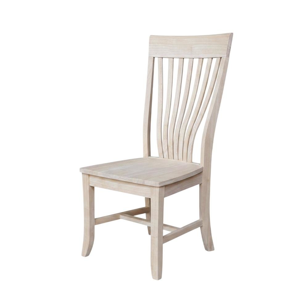 Unfinished Solid Hardwood Dining Chairs for Kitchen or Dining Room, Set of 2. Picture 3