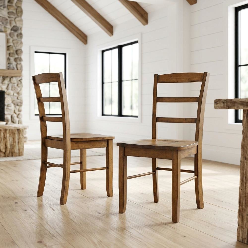 Hardwood Ladderback Dining Chairs, Wooden Kitchen and Dining Room Chairs. Picture 4