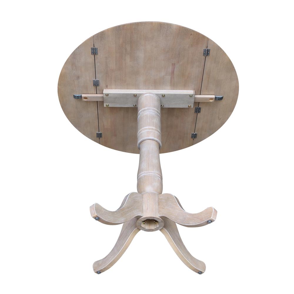 42" Round Dual Drop Leaf Pedestal Table - 41.5"H. Picture 7