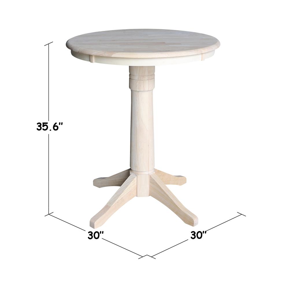 30" Round Top Pedestal Table - 34.9"H. Picture 1