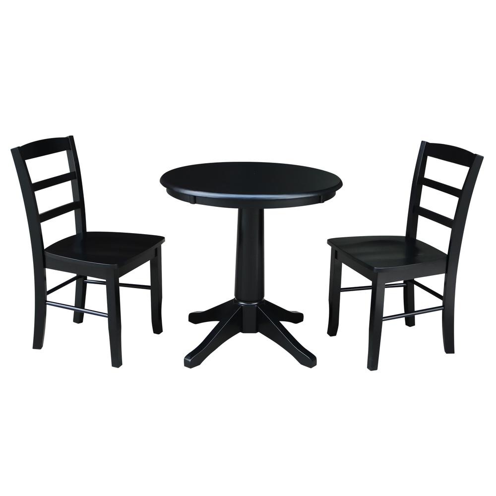 30" Round Top Pedestal Table - With 2 San Remo Chairs. Picture 1