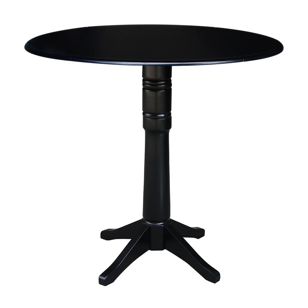 42" Round Dual Drop Leaf Pedestal Table,  42.3"H. Picture 8