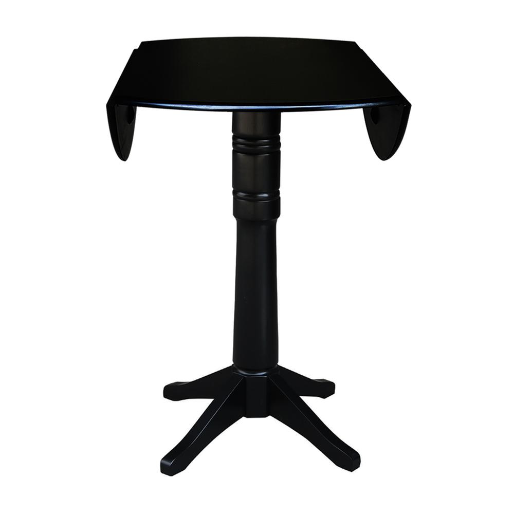 42" Round Dual Drop Leaf Pedestal Table,  42.3"H. Picture 6