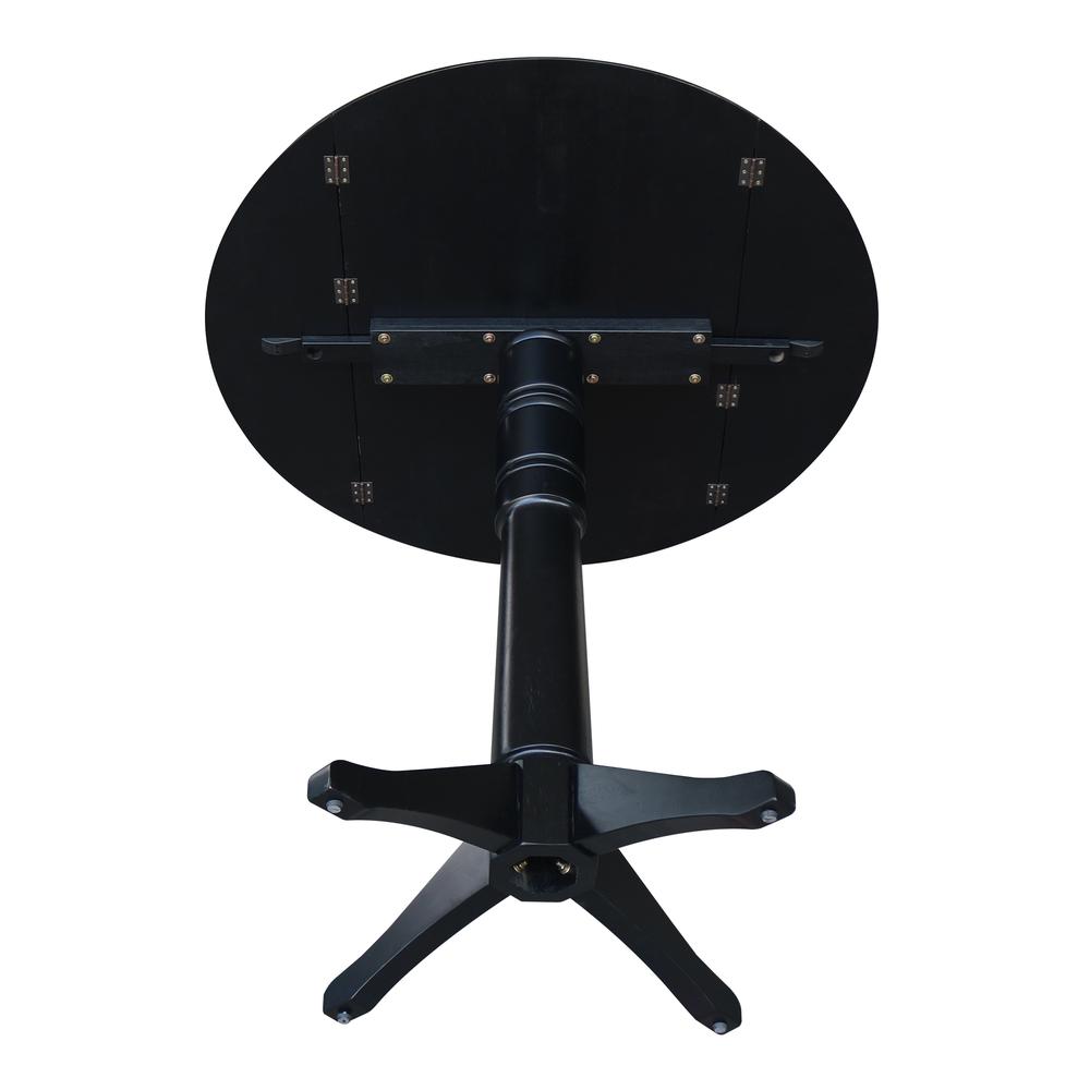 42" Round Dual Drop Leaf Pedestal Table,  42.3"H. Picture 7