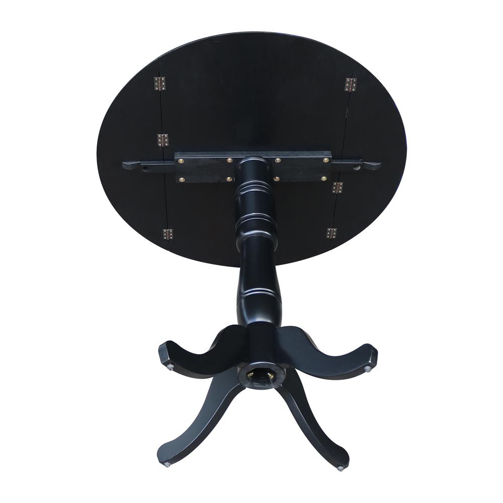 42" Round Dual Drop Leaf Pedestal Table,  41.5"H. Picture 7