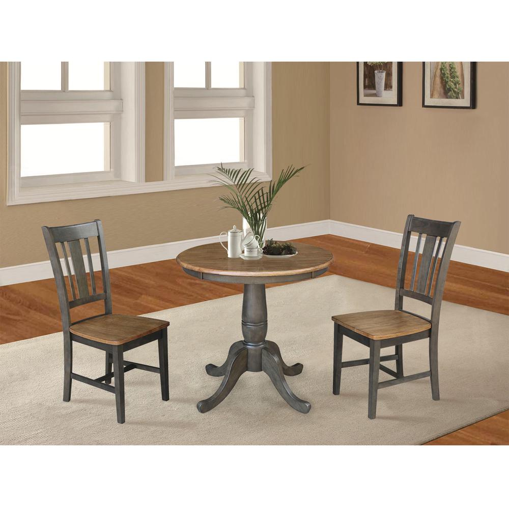 30" Round Top Pedestal Table With 2 San Remo Chairs - 3 Piece Set. Picture 2