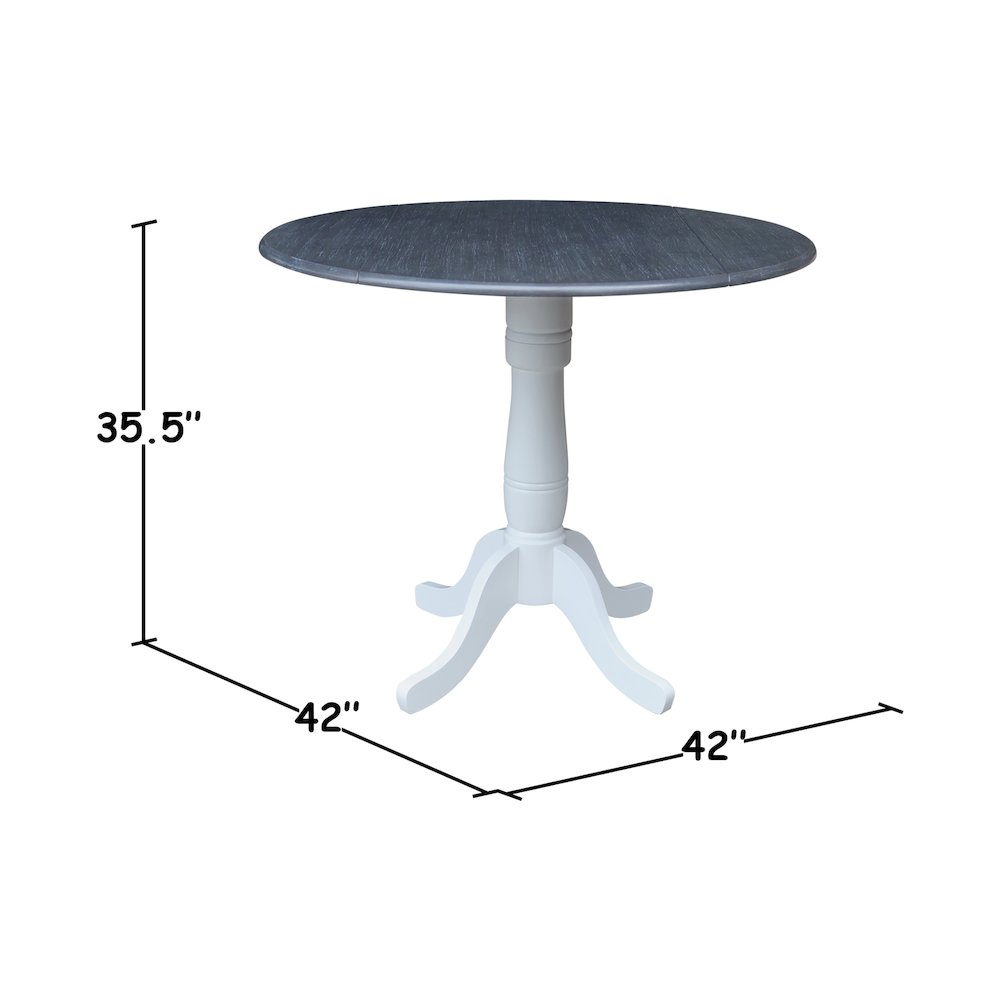 42 In Round dual drop Leaf Pedestal Table - 35.5 "H. Picture 8