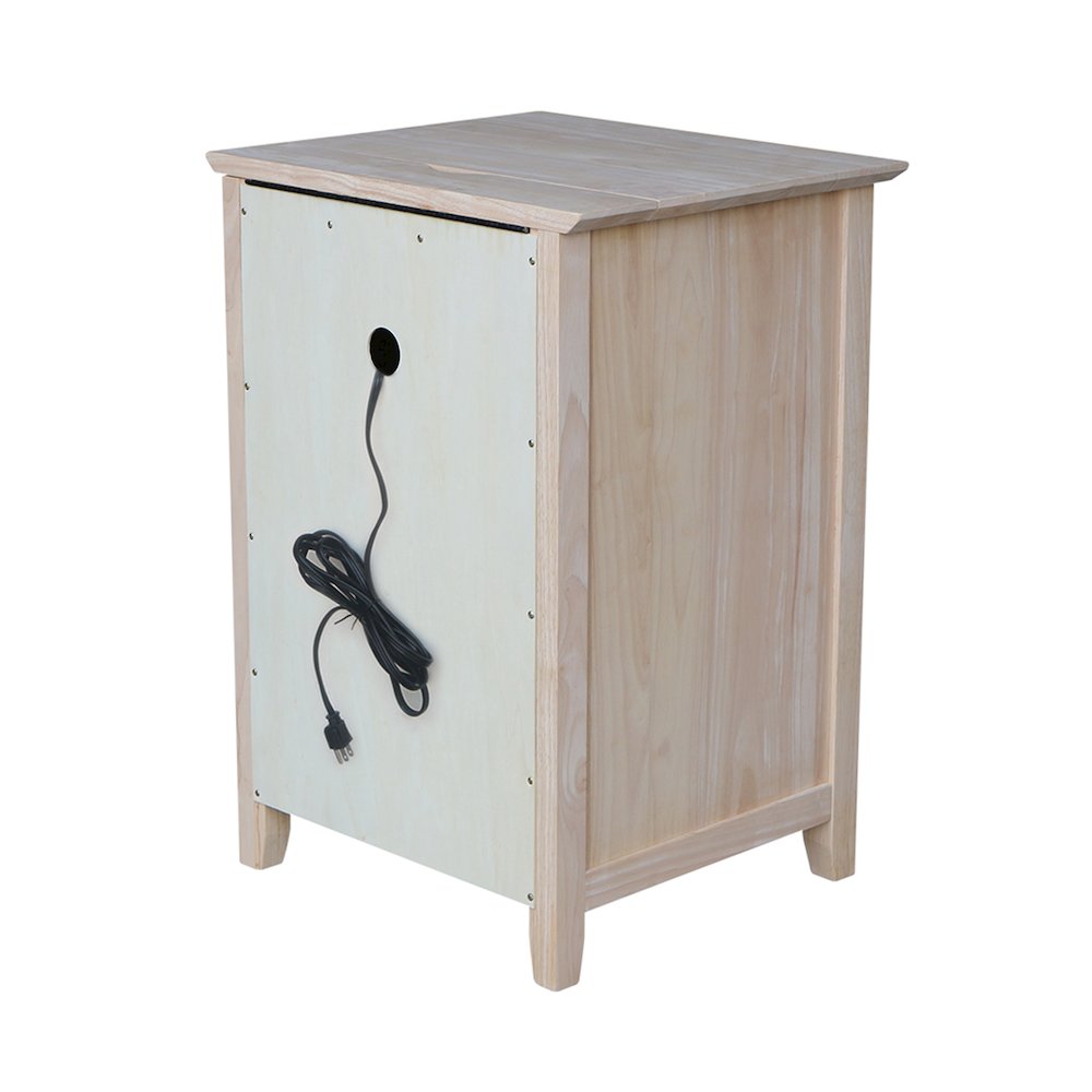 3-Drawer Nightstand with Power Outlets & USB, Ready to Finish Bedside Chest. Picture 5