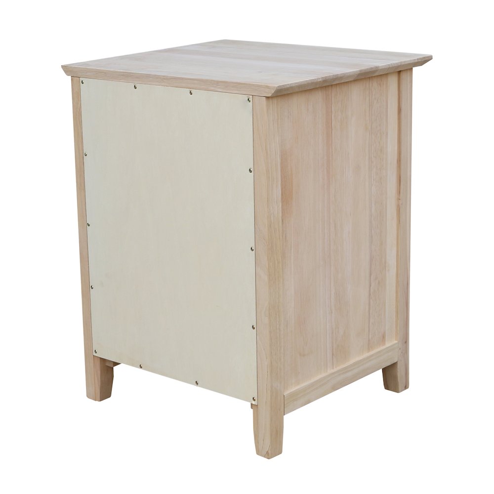 Solid Wood 1-Drawer Nightstand, Unfinished Ready to Finish Bedside Table. Picture 5