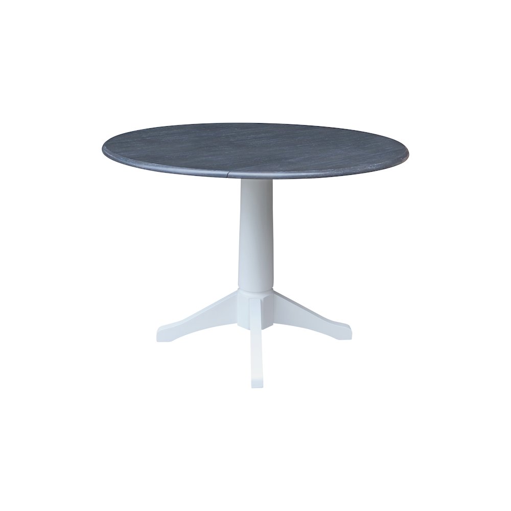 42" Round Top Dual Drop Leaf Pedestal Table with 4 Dining Chairs. Picture 2