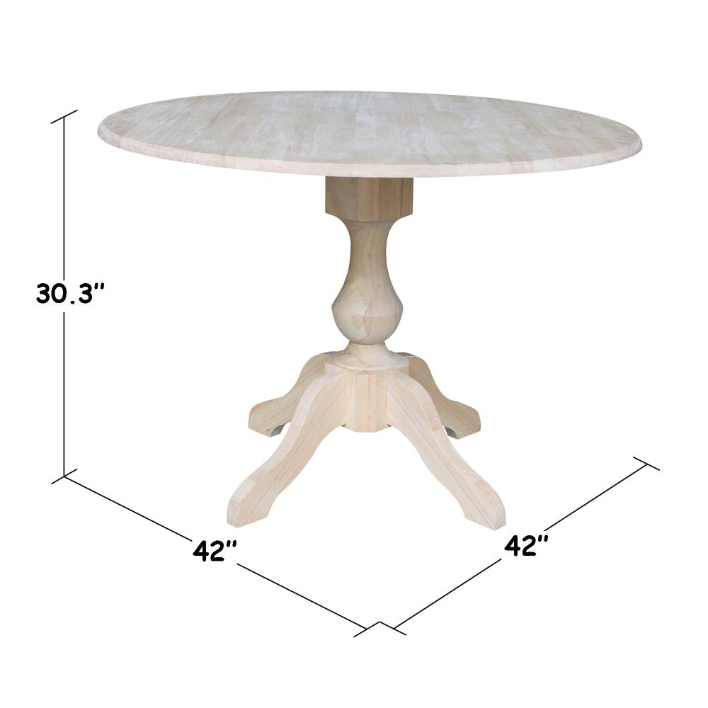 42" Round Top Pedestal Table with Two Chairs, Unfinished, Ready to finish. Picture 7