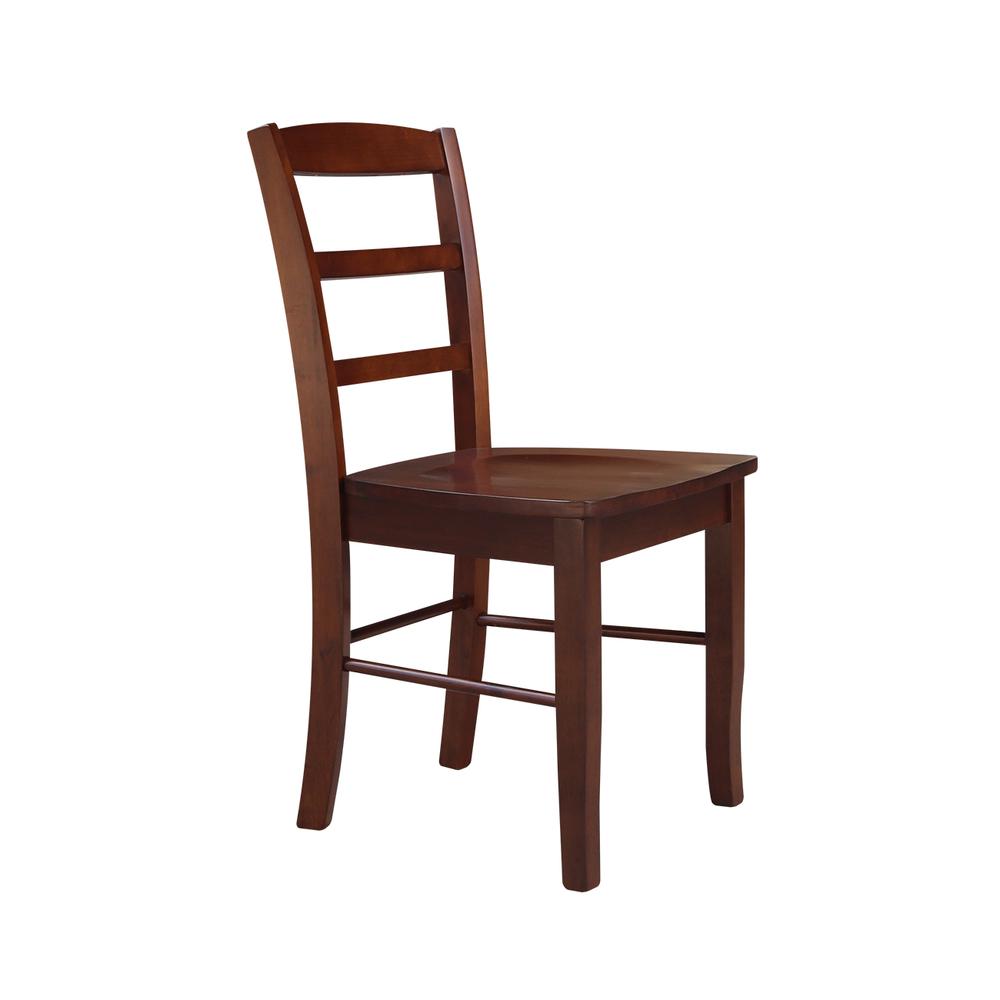 Set of Two Madrid Ladderback Chairs, Espresso. Picture 2