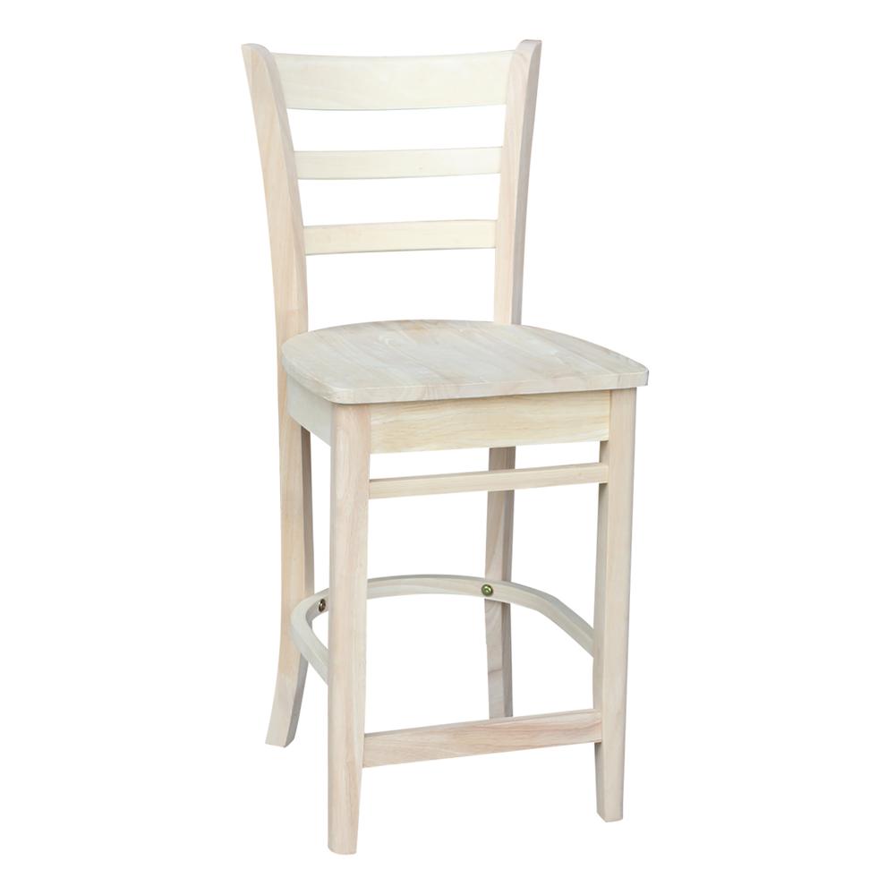 Emily Counter height Stool - 24" Seat Height, Unfinished. Picture 7