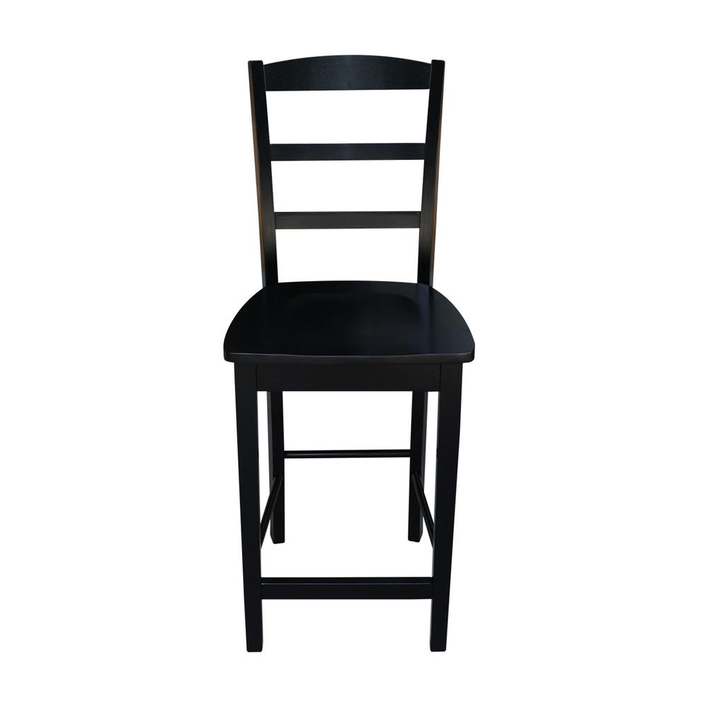 Madrid Counter height Stool - 24" Seat Height, Black. Picture 6