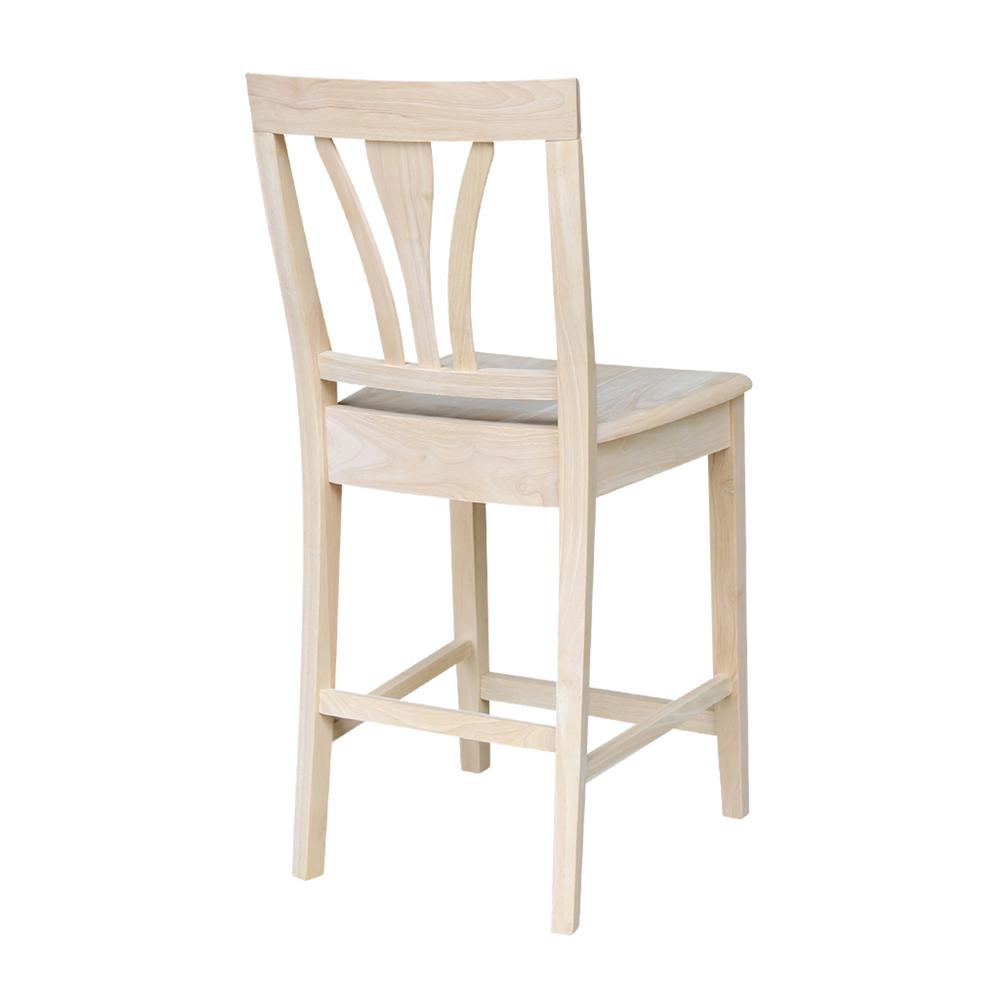 Fanback Stool - 24"Seat Height, Unfinished. Picture 6