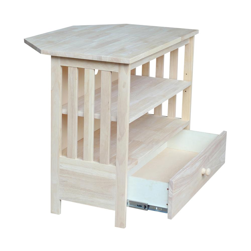 Mission Corner Entertainment / TV Stand, Unfinished. Picture 6