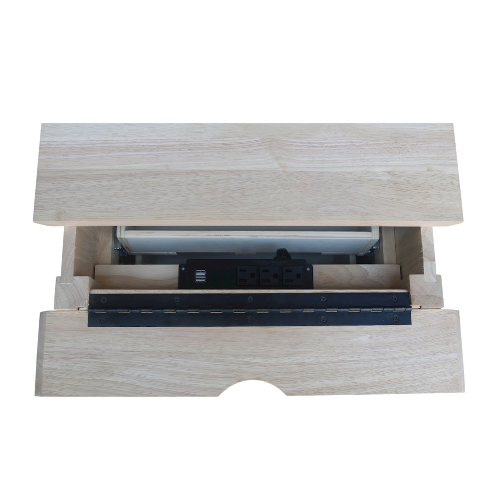 3-Drawer Nightstand with Power Outlets & USB, Ready to Finish Bedside Chest. Picture 12