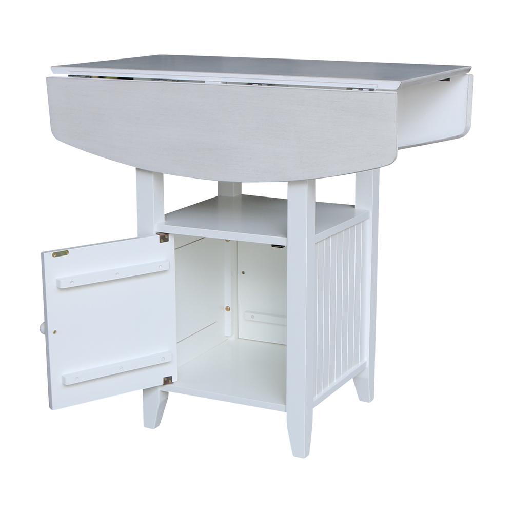 Dual Drop Leaf Bistro Table, Counter Height with Storage. Picture 6