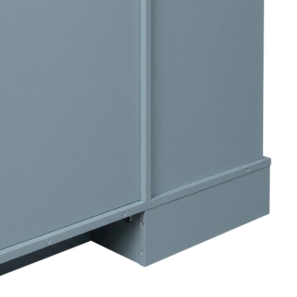 Ocean Blue Hardwood Entertainment Stand with 2 Doors. Picture 6